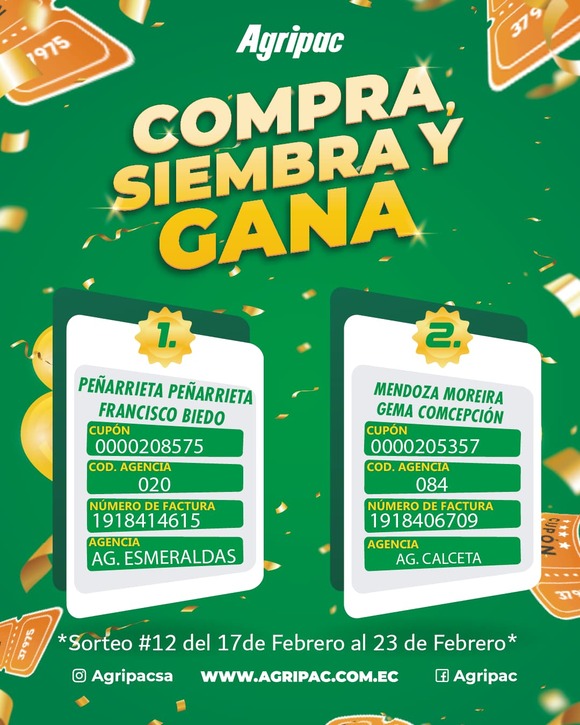 ECUADOR: Agripac Premia a Agricultores de Esmeraldas y Calceta en su 11º Sorteo Semanal de Motos